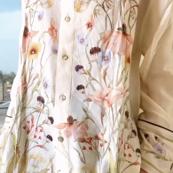 Premium Women’s Twill Shirt – Subtle Floral Patterns for Effortless Sophistication