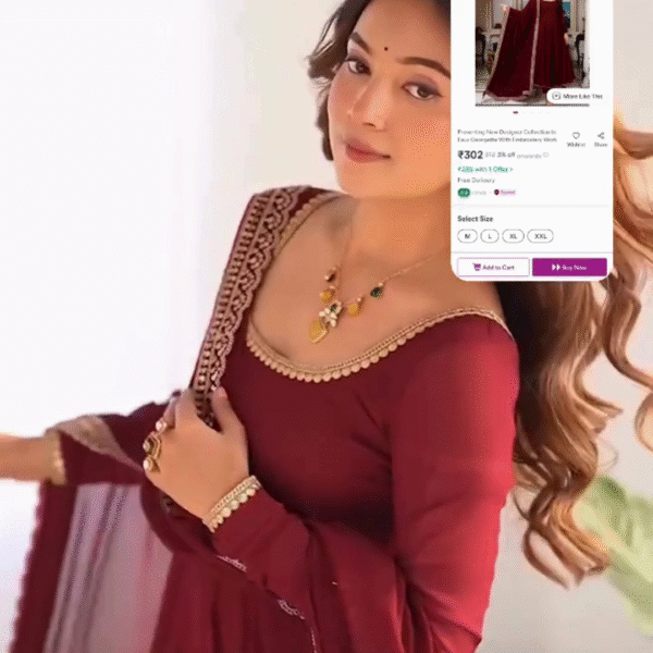 ₹302/- Only | Elegant Maroon Designer Suit Set 💃✨ 🛍️ Premium Ethnic Style At Budget Price!