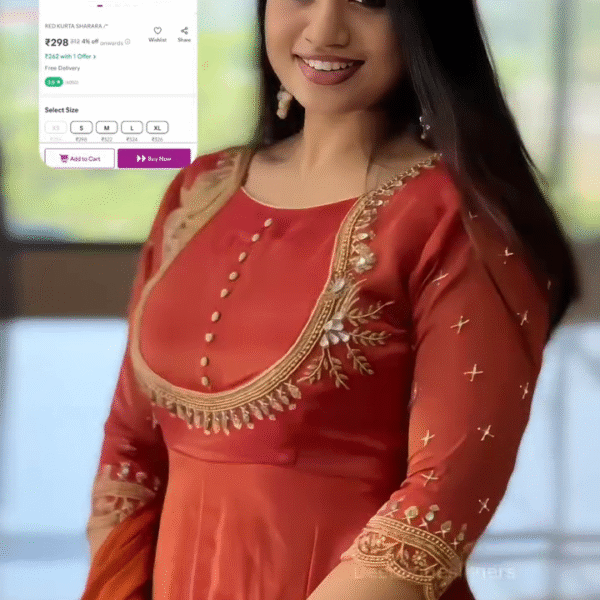 Radiant Elegance: Orange Soft Silk Anarkali Suit With Thread & Sequence Work