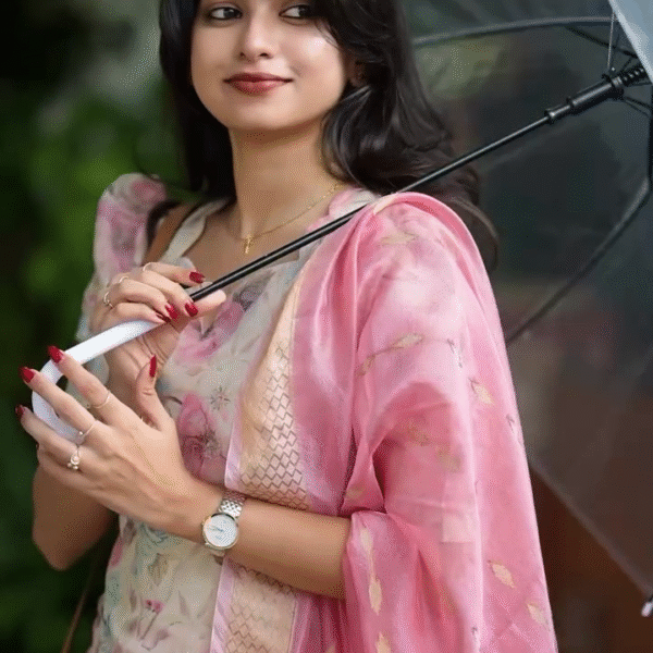 New Cotton Heavy Embroidery Work Anarkali Kurti Set