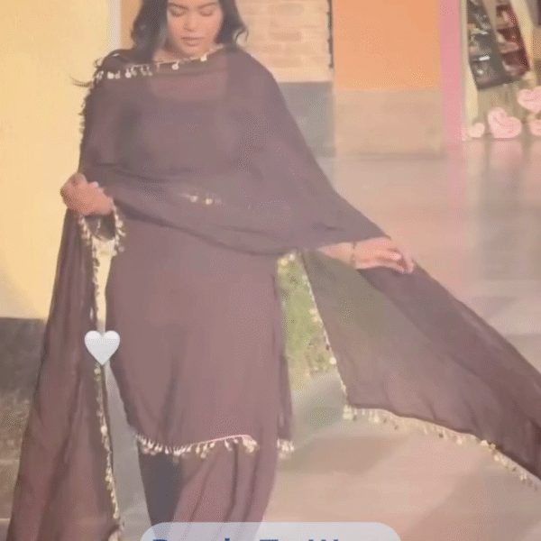 Elegant Solid Punjabi Suit With Embellished Dupatta