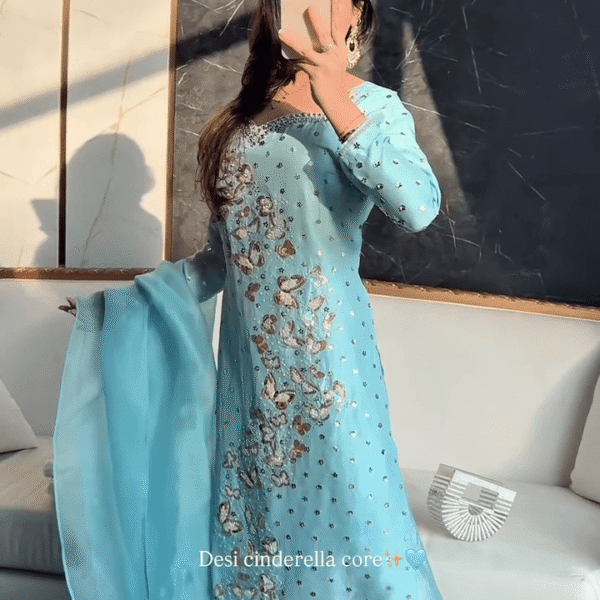ππ« Fairytale Fit β Elegant Blue Embroidered Dress