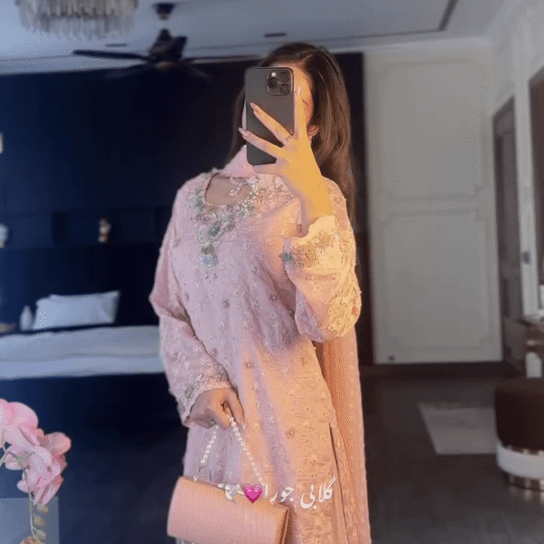 โจ โSoft Glam Sharara โจ | Pastel Pink Embroidered Setโ