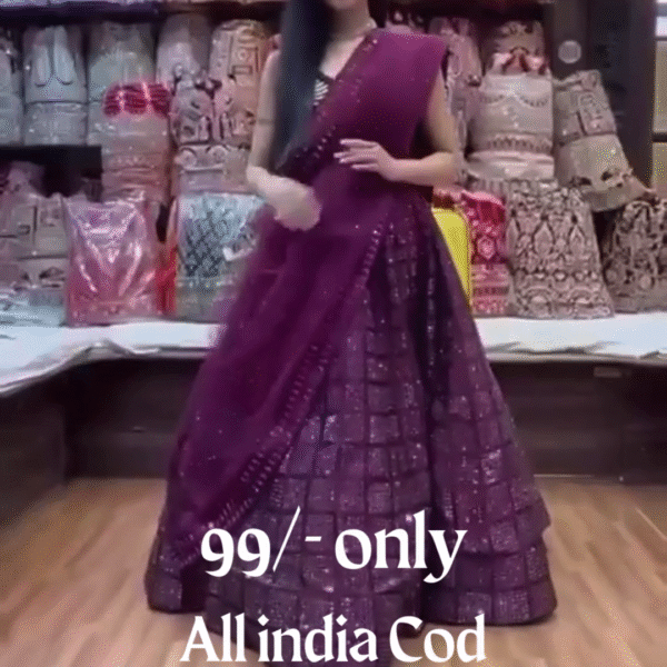 ✨ Glam Up with Stylish Purple Velvet Lehenga Choli 👗💎