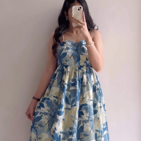 Elegant Floral Maxi Dress for Women – Stylish Vacation & Beach Wear Outfit